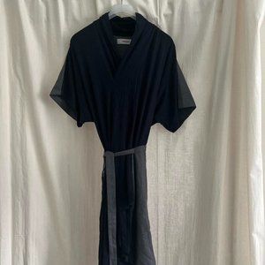 Dress by Hussein Chalayan in navy/grey